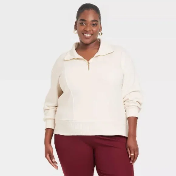 a new day Sweaters Womens Quarter Zip Sweatshirt A New Day
